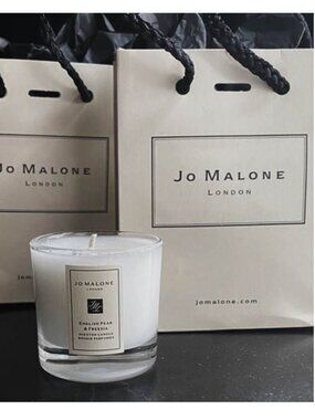 2 Sets Jo Malone English Pear Candle & Gift Bag NWT